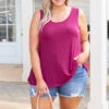 Weekender Tank, Magenta -Chic Soul Store WeekenderTank Magenta 5