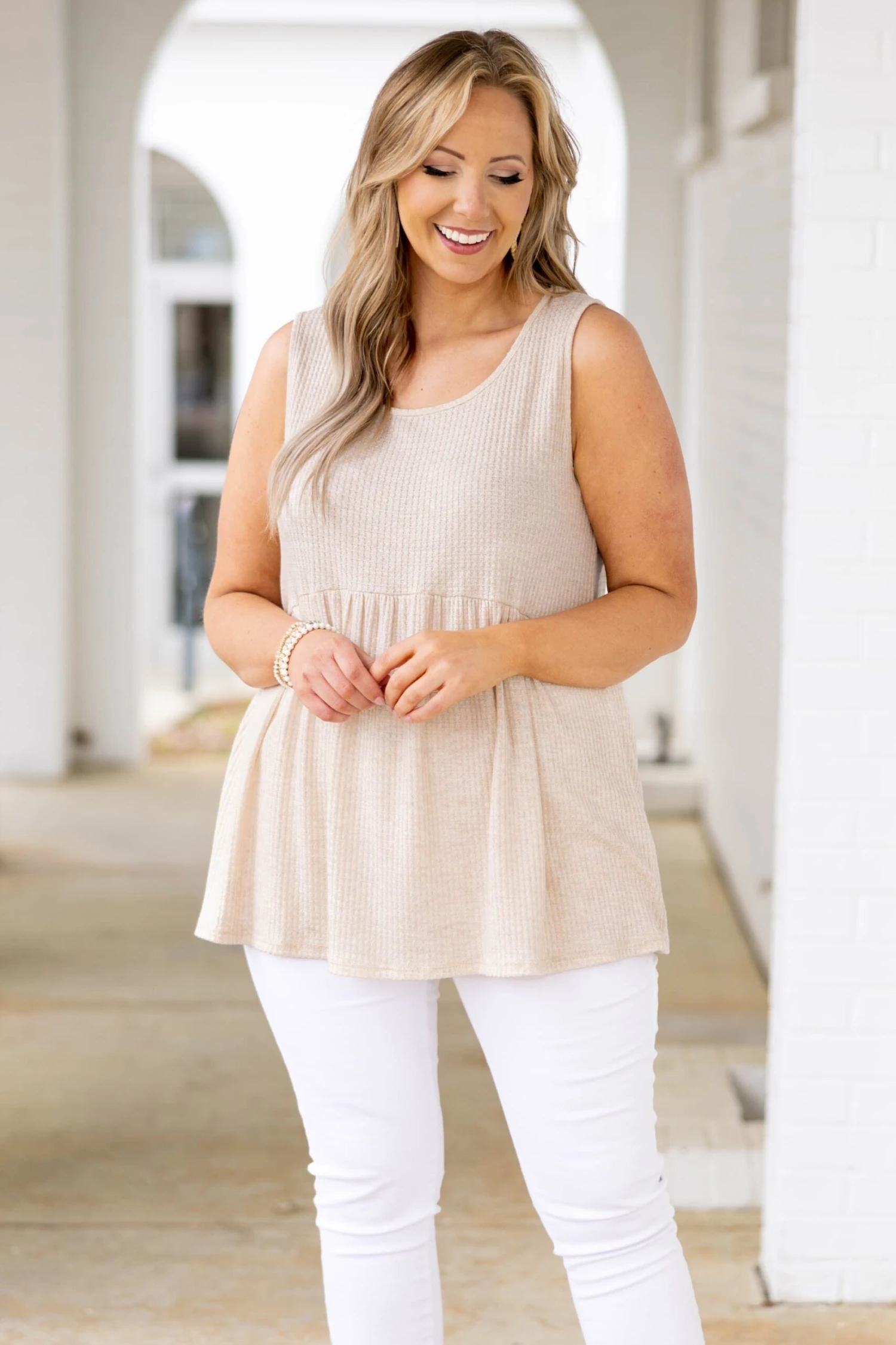 Weekender Waffle Babydoll, Oatmeal 3 Weekender Waffle Babydoll, Oatmeal