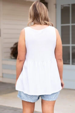 Weekender Waffle Babydoll, White 24 Weekender Waffle Babydoll, White -Chic Soul Store WeekenderWaffleBabydoll White 7306