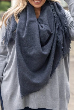 Well Versed Scarf, Navy -Chic Soul Store WellVersedScarf Navy 3