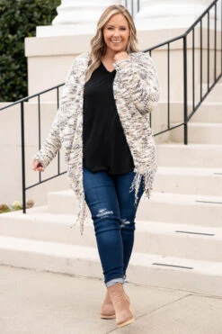 Well Wishes To You Cardigan, Cream-Mocha -Chic Soul Store WellWishesToYouCardigan Cream Mocha 0153