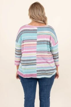 What A Breakthrough Top, Fuchsia-Teal -Chic Soul Store WhatABreakthroughTop Fuchsia Teal 9181