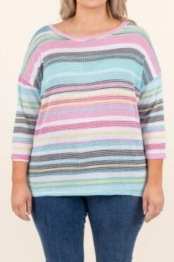 What A Breakthrough Top, Fuchsia-Teal -Chic Soul Store WhatABreakthroughTop Fuchsia Teal 9183