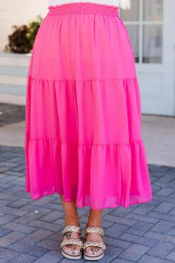 What To Say Skirt, Fuchsia -Chic Soul Store WhatToSaySkirt Fuschia 2