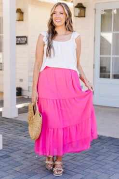 What To Say Skirt, Fuchsia -Chic Soul Store WhatToSaySkirt Fuschia 5