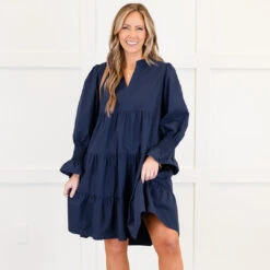 What You Know Dress, Navy -Chic Soul Store WhatYouKnowDress Navy