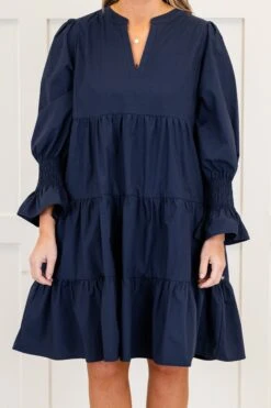 What You Know Dress, Navy -Chic Soul Store WhatYouKnowDress Navy 3
