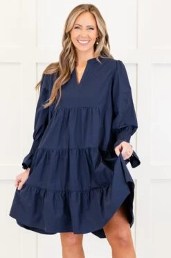 What You Know Dress, Navy