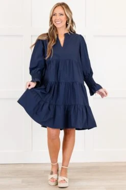 What You Know Dress, Navy -Chic Soul Store WhatYouKnowDress Navy 6