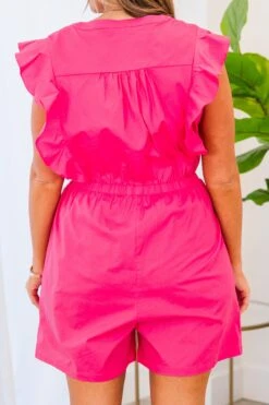 What's Happening Today Romper, Hot Pink -Chic Soul Store What sHappeningTodayRomper HotPink 1