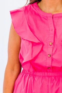 What's Happening Today Romper, Hot Pink -Chic Soul Store What sHappeningTodayRomper HotPink 2 2