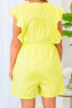 What's Happening Today Romper, Yellow -Chic Soul Store What sHappeningTodayRomper Yellow
