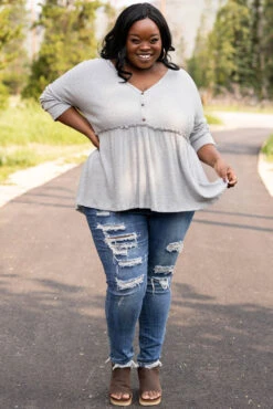 When I Look In Your Eyes Top, Heather Grey 11 When I Look In Your Eyes Top, Heather Grey -Chic Soul Store WhenILookInYourEyesTop HeatherGrey 668 2