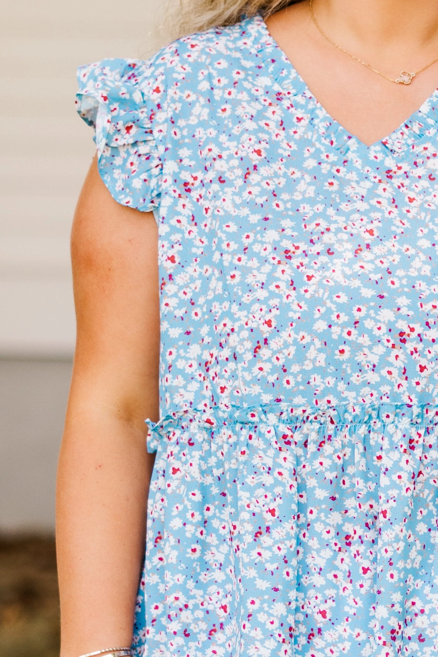 Whimsical Wildflower Top, Blue 7 Whimsical Wildflower Top, Blue - Image 5