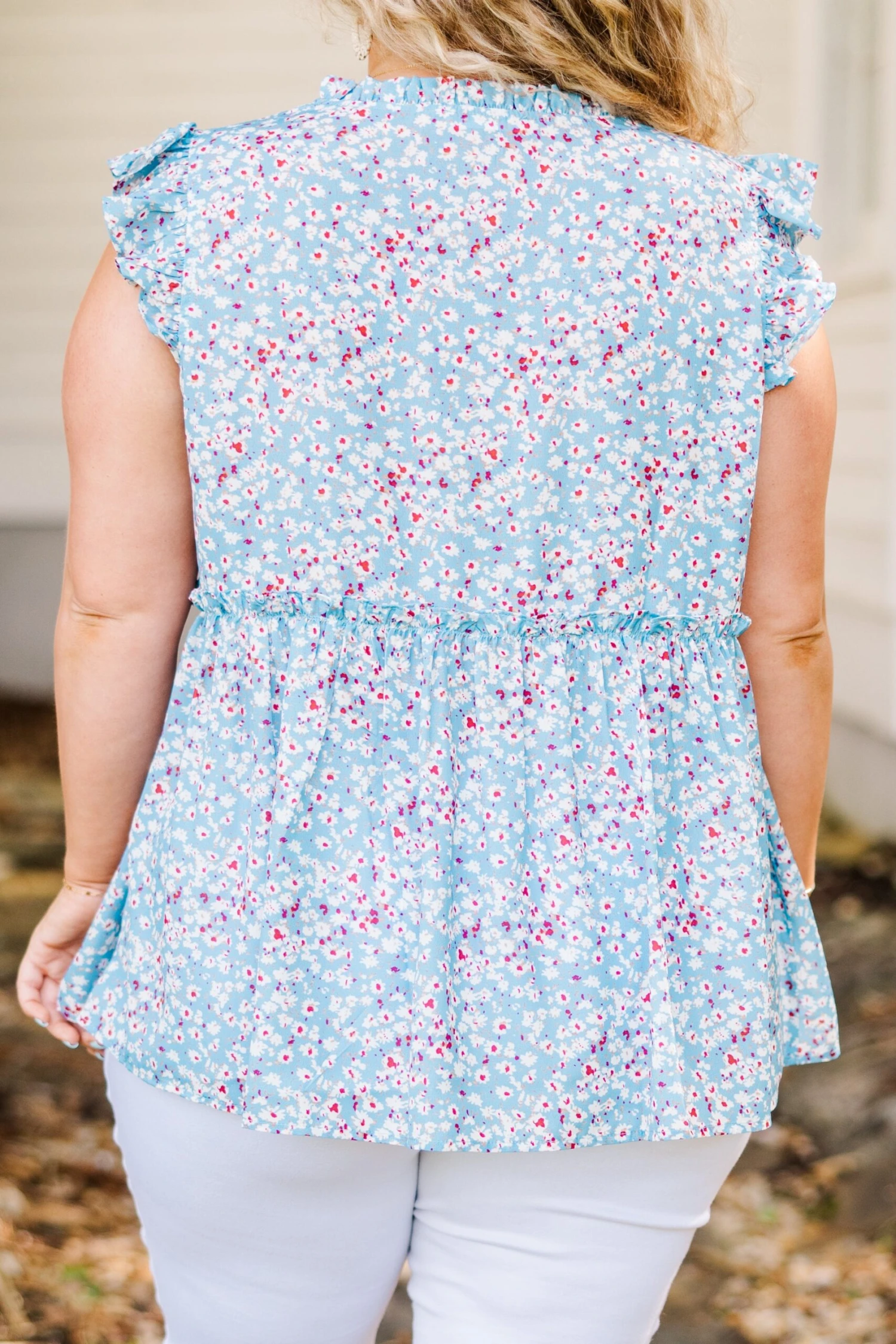 Whimsical Wildflower Top, Blue 9 Whimsical Wildflower Top, Blue - Image 7