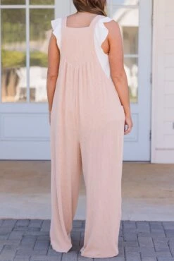 Whirlwind Wonder Jumpsuit, Taupe -Chic Soul Store WhirlwindWonderOveralls Taupe 1