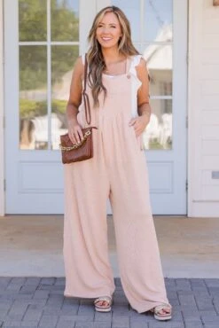 Whirlwind Wonder Jumpsuit, Taupe -Chic Soul Store WhirlwindWonderOveralls Taupe 6