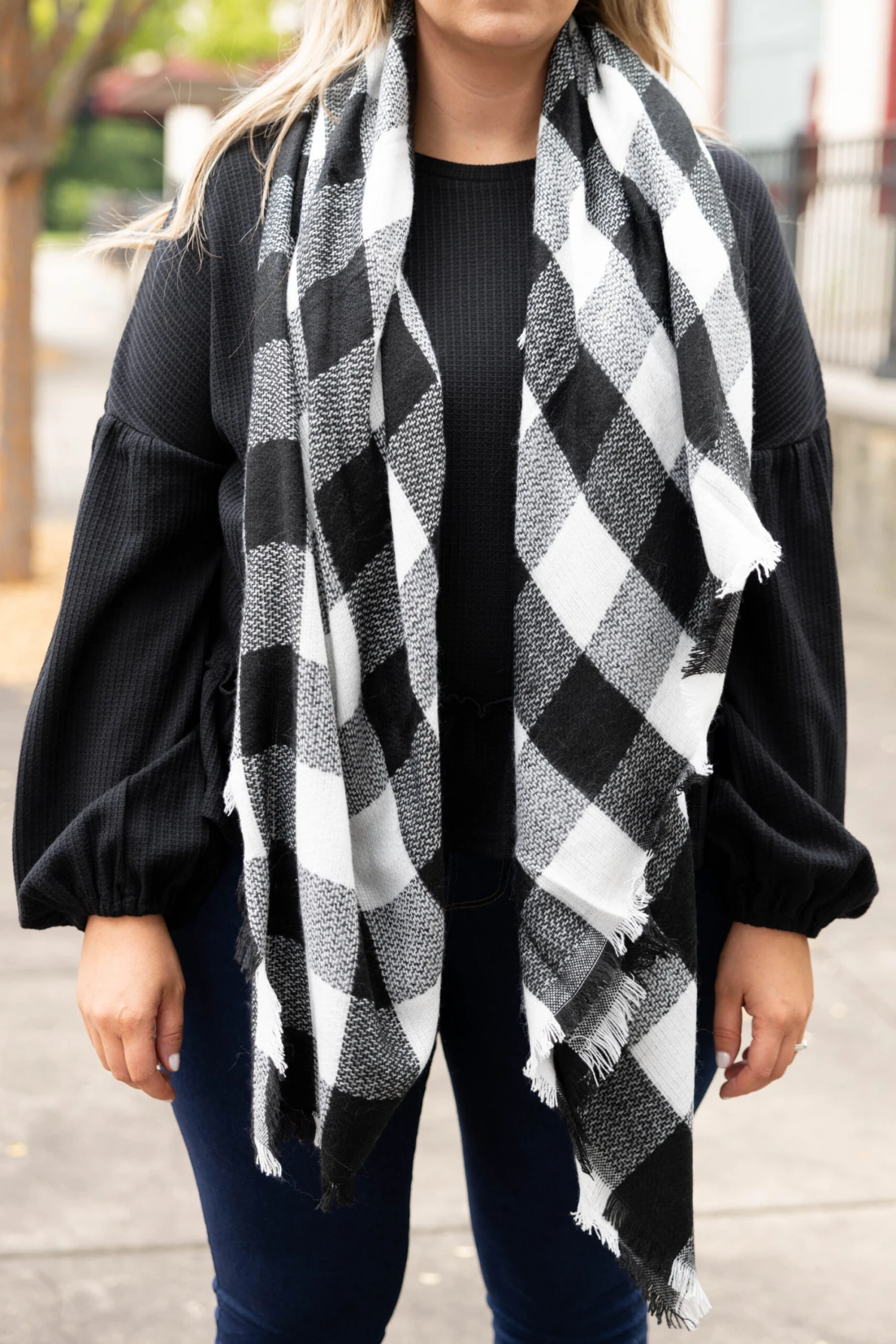 Whisked Away Scarf, Black-White 6 Whisked Away Scarf, Black-White - Image 4