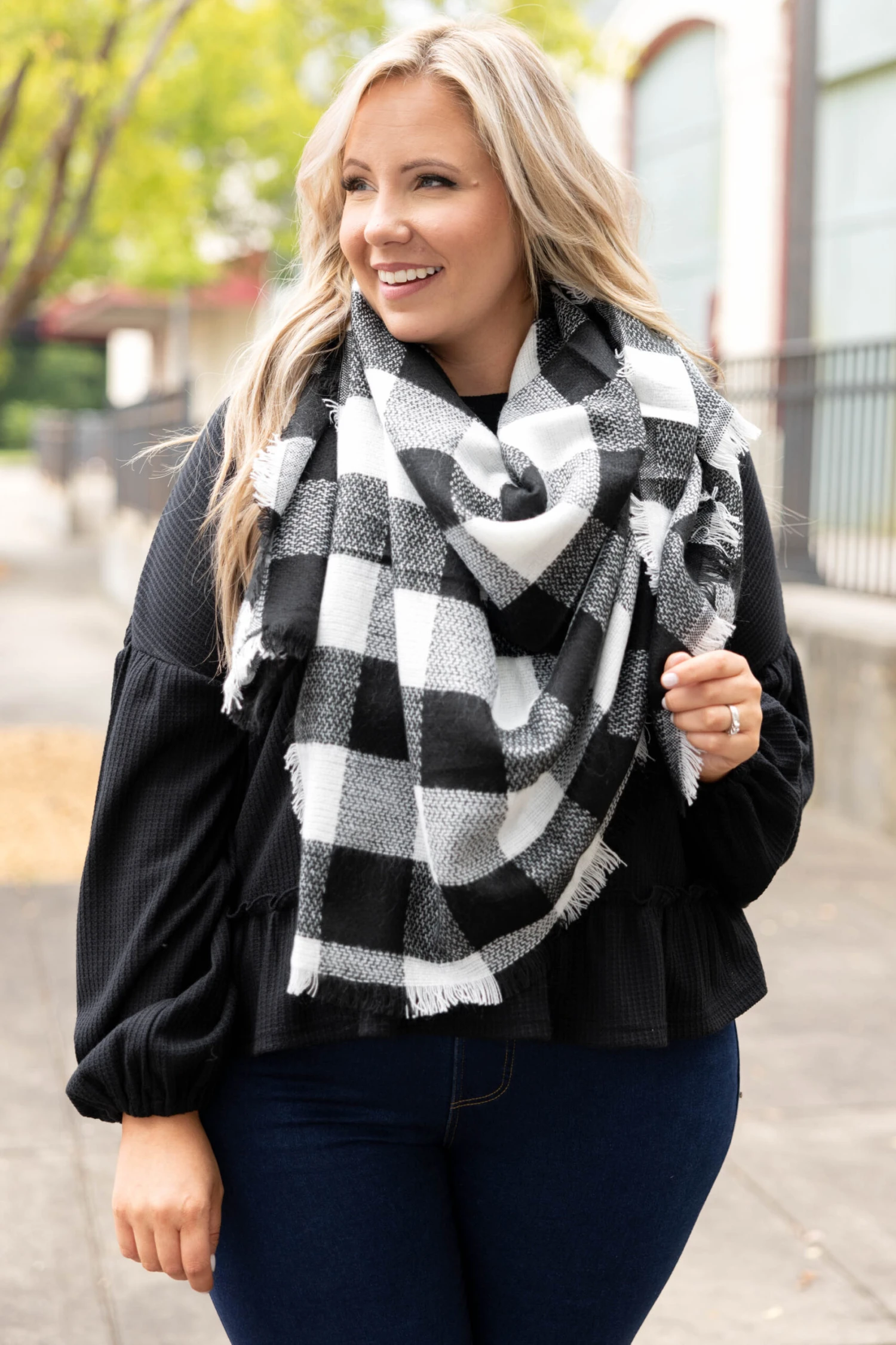 Whisked Away Scarf, Black-White 3 Whisked Away Scarf, Black-White