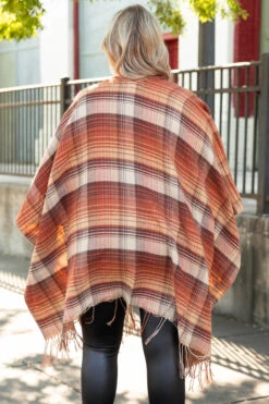 Whisper Sweet Nothings Poncho, Rust -Chic Soul Store WhisperSweetNothingsPoncho Rust 9958
