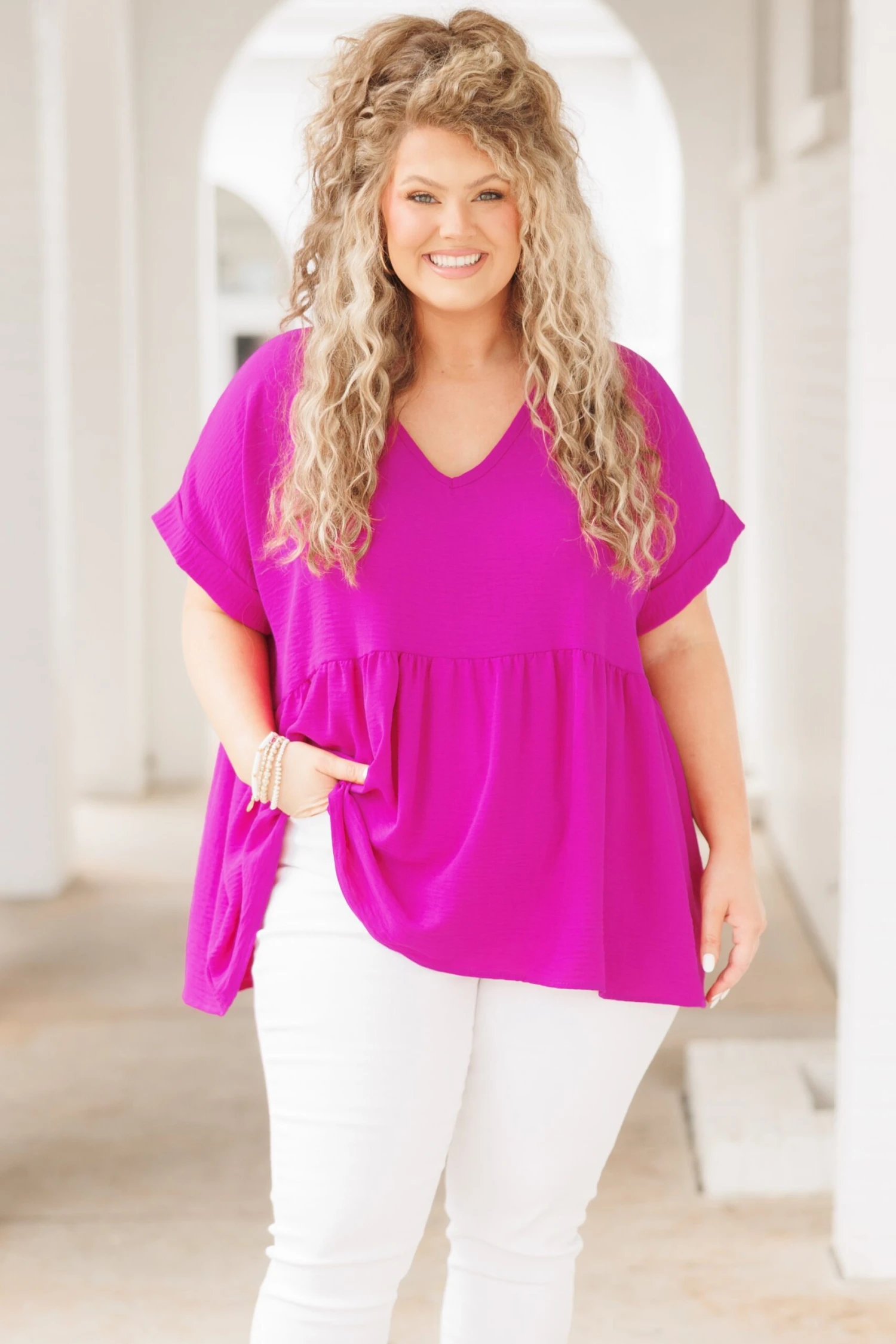 Wide Eyed Gaze Top, Berry 4 Wide Eyed Gaze Top, Berry - Image 2