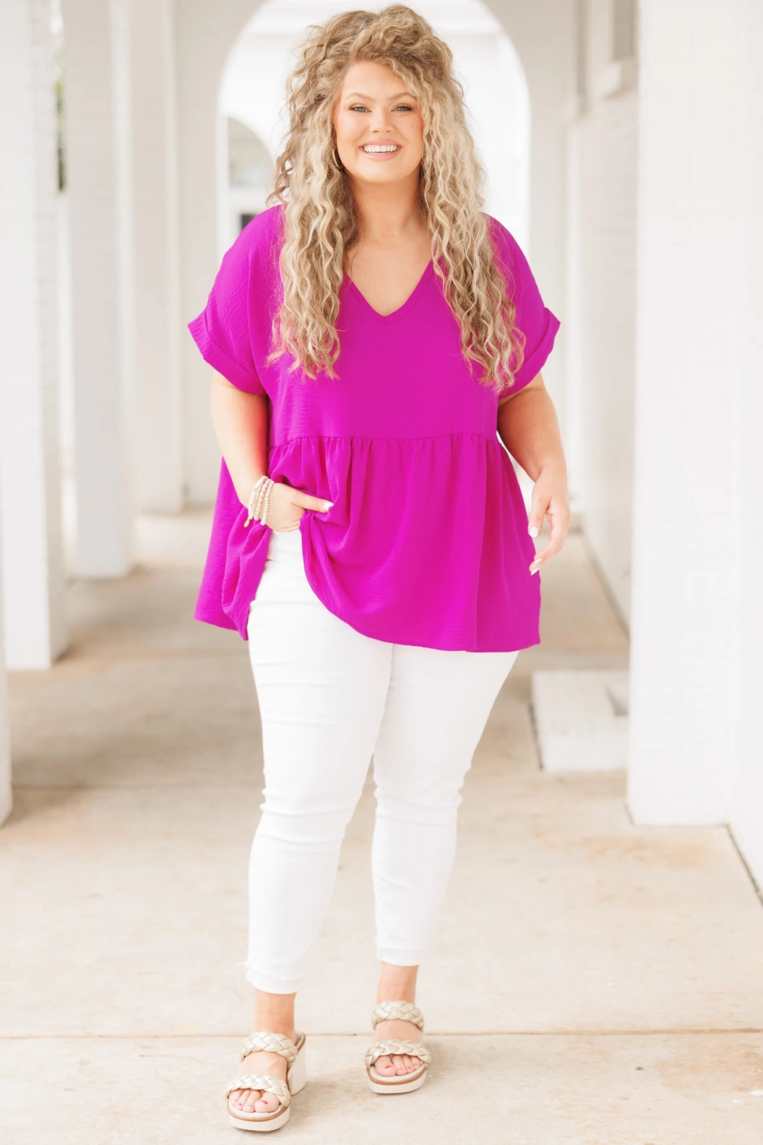 Wide Eyed Gaze Top, Berry 5 Wide Eyed Gaze Top, Berry - Image 3