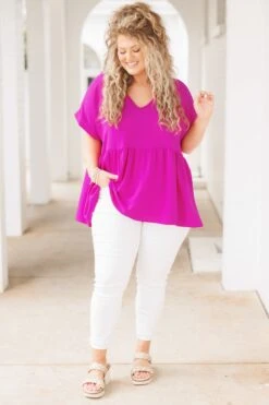 Wide Eyed Gaze Top, Berry 11 Wide Eyed Gaze Top, Berry -Chic Soul Store WideEyedGazeTop Berry 5