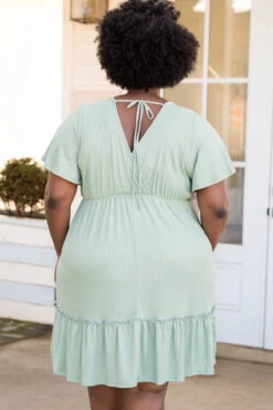 Wild Ideas Dress, Sage -Chic Soul Store WildIdeasDress Sage 3446