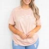 Wildflower Bouquet Tee, Heather Peach -Chic Soul Store WildflowerBouquetTee HeatherPeach 1599