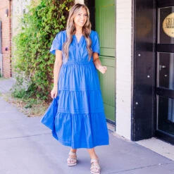 Wish Me Joy Dress, Blue -Chic Soul Store WishMeJoyDress Blue