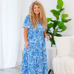 Wish Me Joy Dress, Blue Multi -Chic Soul Store WishMeJoyDress BlueMulti 5