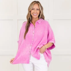 Wistful Weekend Top, Bright Mauve -Chic Soul Store WistfulWeekendTop BrightMauve