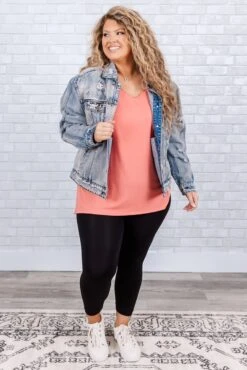 With Open Arms Tank, Deep Coral -Chic Soul Store WithOpenArmsTank DeepCoral 5