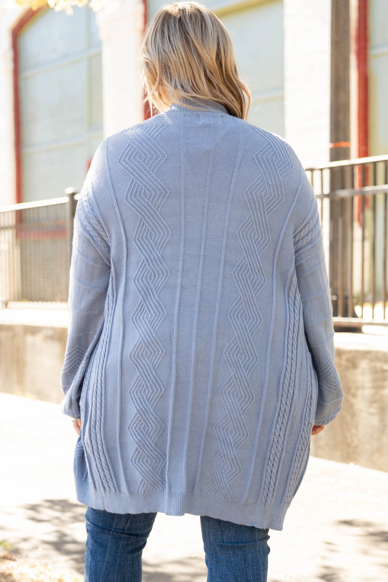 Without A Clue Cardigan, Dusty Blue 7 Without A Clue Cardigan, Dusty Blue - Image 5