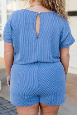 Wonderful Afternoon Romper, Denim Vintage -Chic Soul Store WonderfulAfternoonRomper DenimVintage