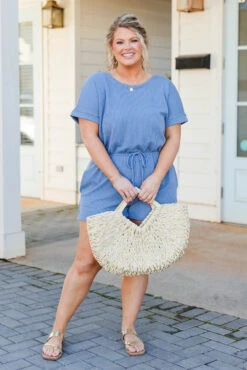 Wonderful Afternoon Romper, Denim Vintage -Chic Soul Store WonderfulAfternoonRomper DenimVintage 4