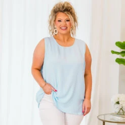 Workin' For The Weekend Top, Sky Blue