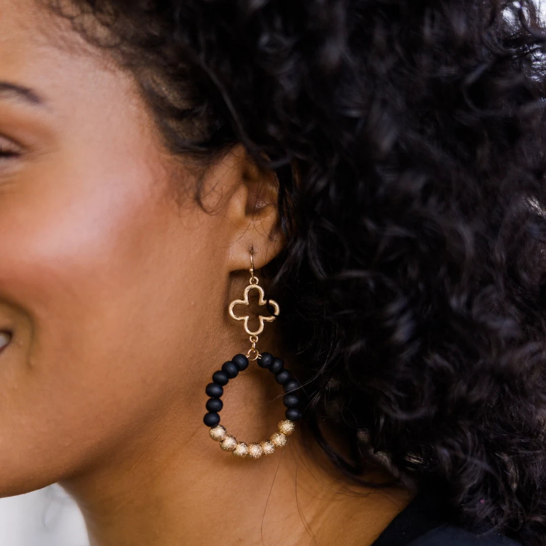 Wrapped In Clover Earrings, Black 6 Wrapped In Clover Earrings, Black - Image 4