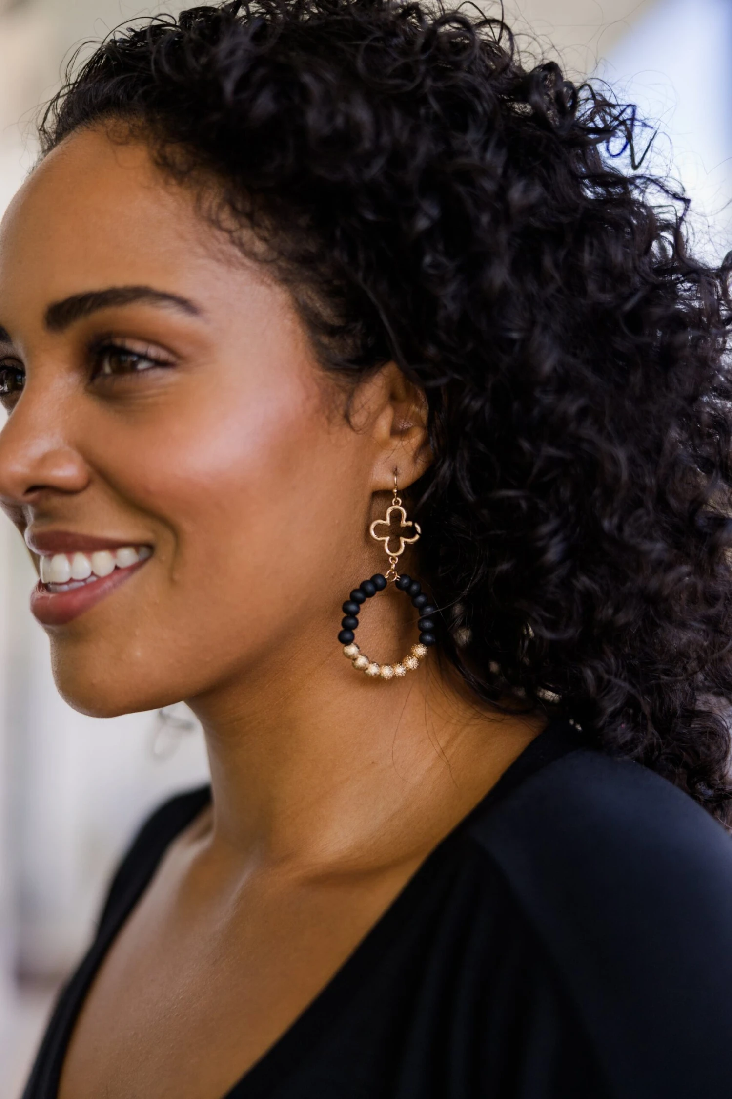 Wrapped In Clover Earrings, Black 5 Wrapped In Clover Earrings, Black - Image 3