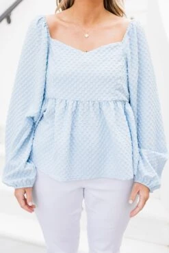 Yes For Sure Top, Blue 13 Yes For Sure Top, Blue -Chic Soul Store YesForSureTop Blue 3