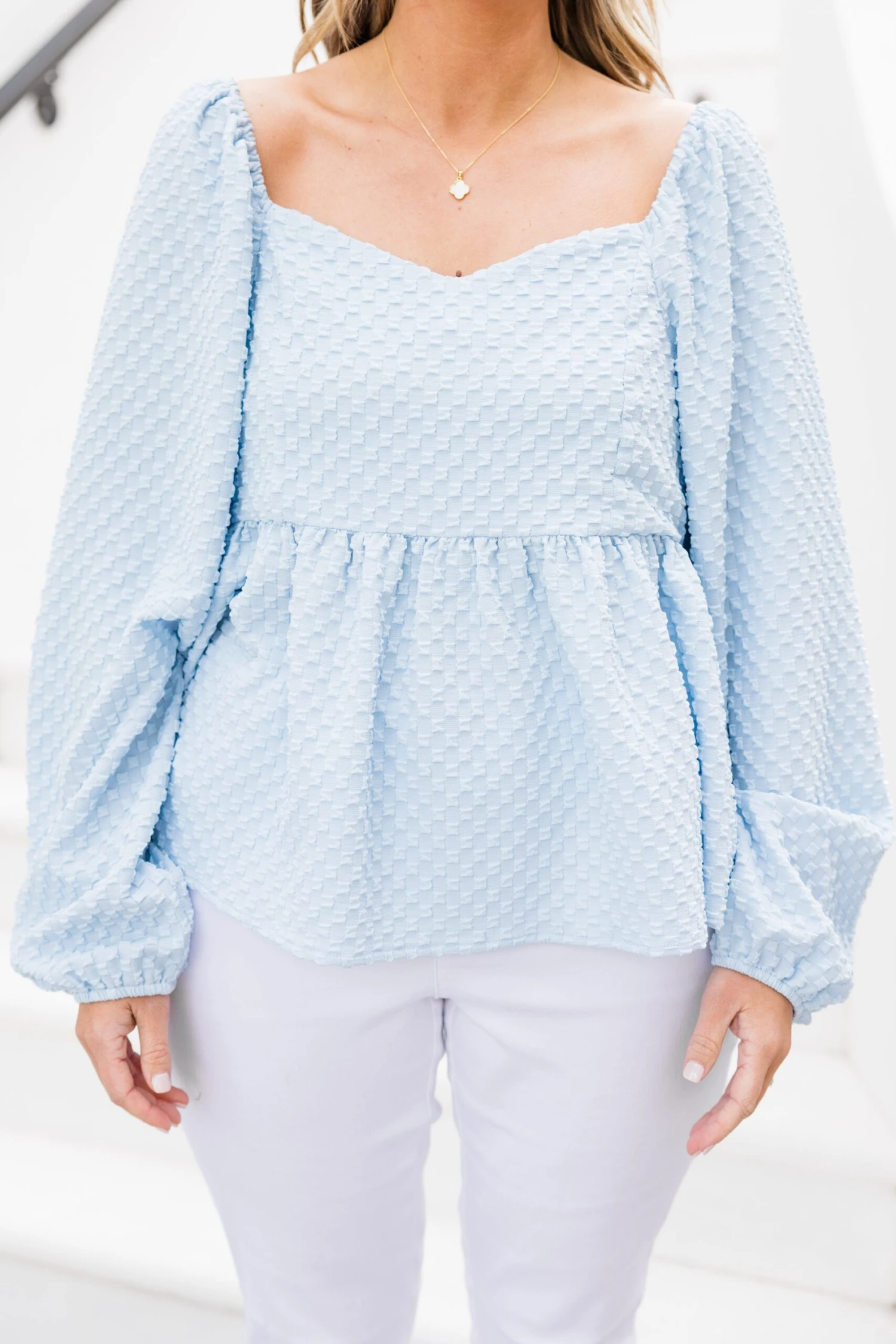 Yes For Sure Top, Blue 7 Yes For Sure Top, Blue - Image 5