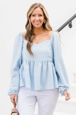 Yes For Sure Top, Blue