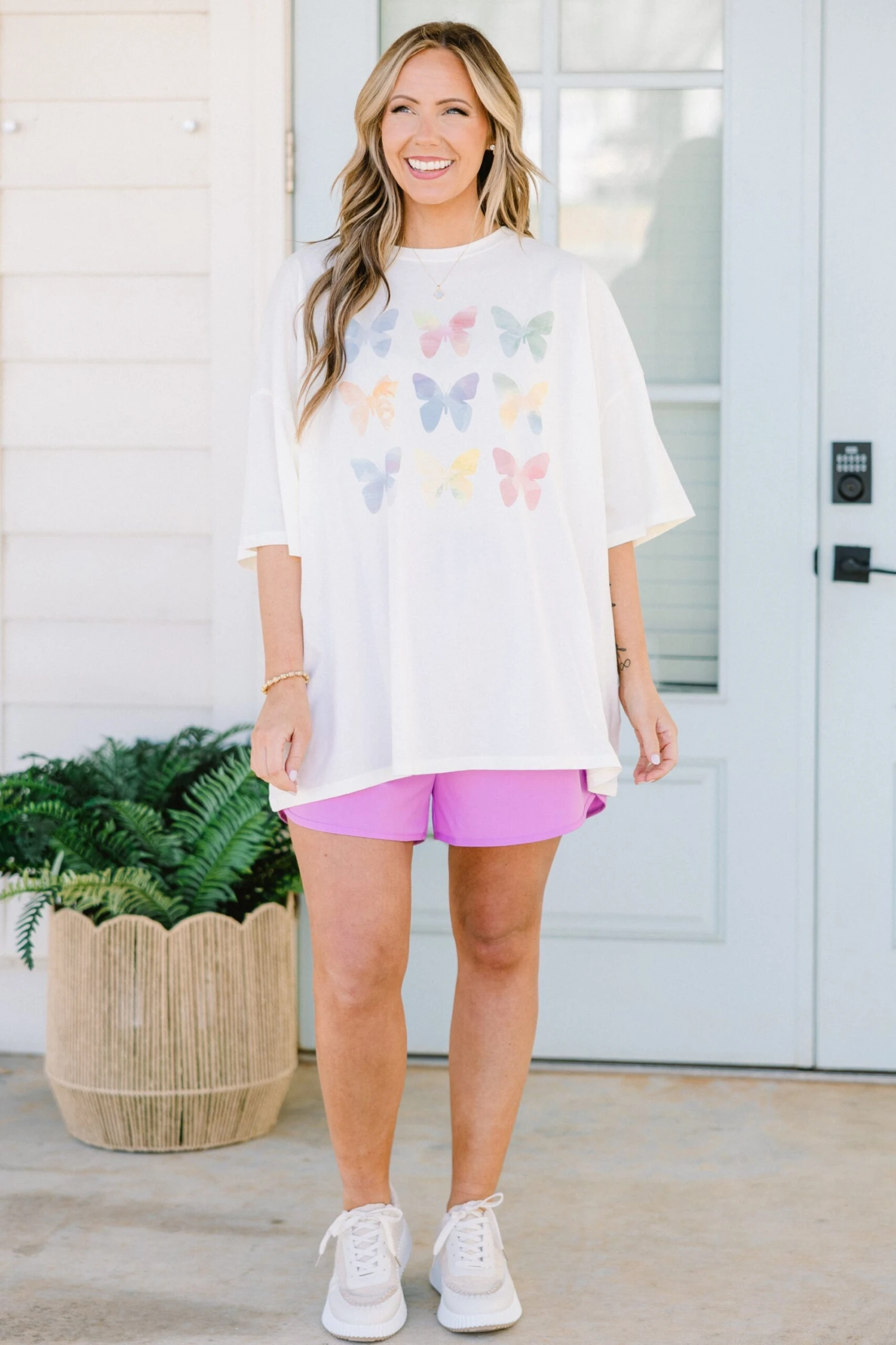 You Give Me Butterflies Boyfriend Tee, Ivory 4 You Give Me Butterflies Boyfriend Tee, Ivory - Image 2