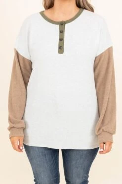 You'll Never Guess Top, Light Heather Grey -Chic Soul Store You llNeverGuessTop LightHeatherGrey 9695