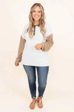 You'll Never Guess Top, Light Heather Grey -Chic Soul Store You llNeverGuessTop LightHeatherGrey 9698