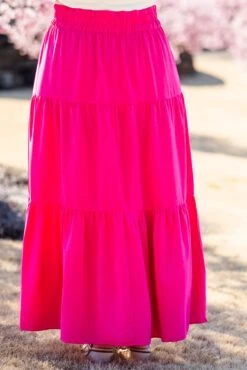 You're Glowing Maxi Skirt, Hot Pink -Chic Soul Store You reGlowingMaxiSkirt HotPink