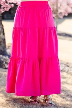 You're Glowing Maxi Skirt, Hot Pink -Chic Soul Store You reGlowingMaxiSkirt HotPink 3