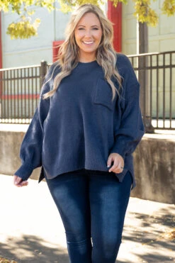 Yours In A Heartbeat Top, Navy