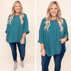 Made To Perfection Top, Teal -Chic Soul Store blue top