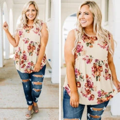 She's Marvelous Tank, Ivory -Chic Soul Store marvelous